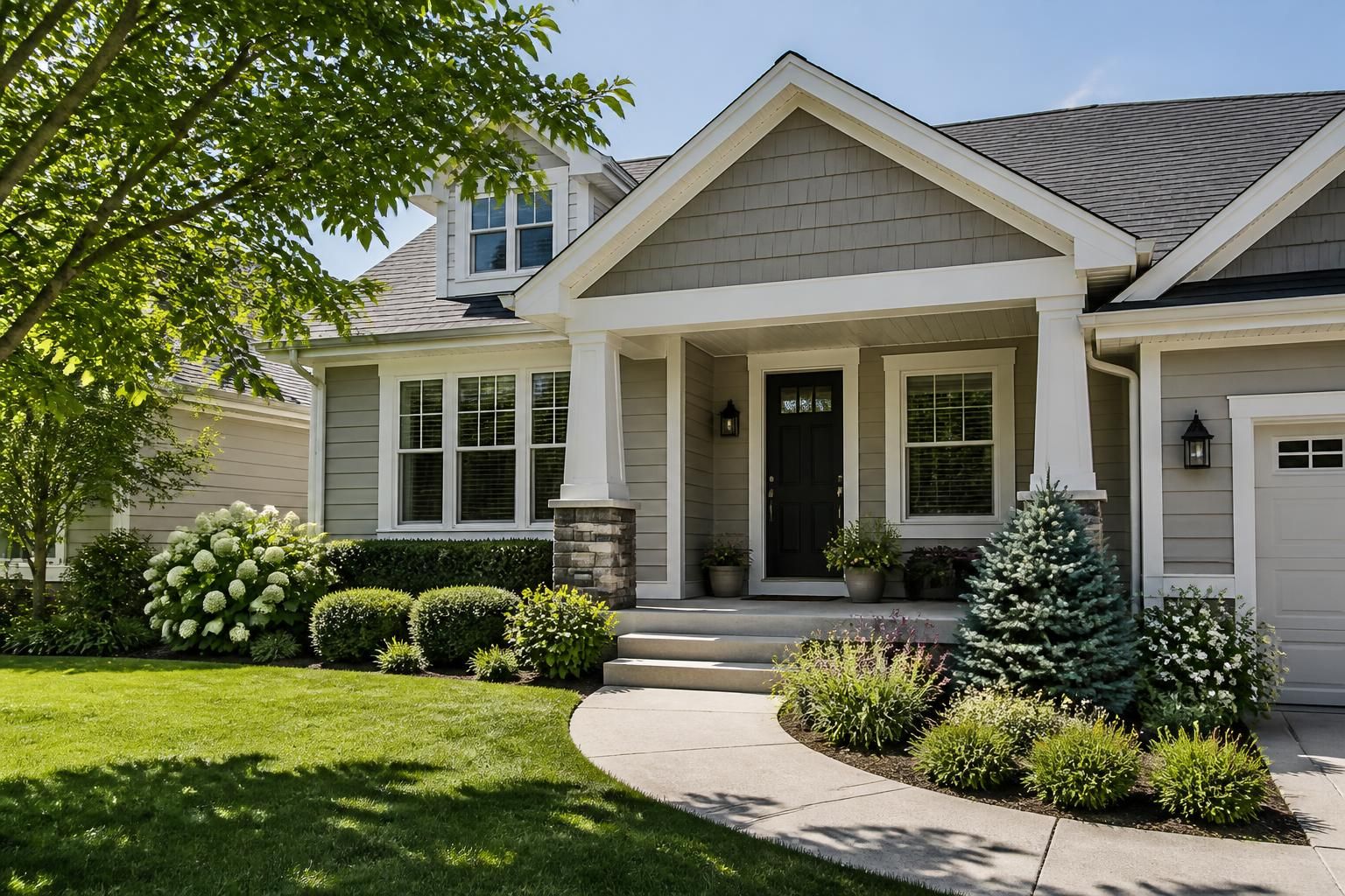 Well-kept suburban home exterior with a clean front entry.
